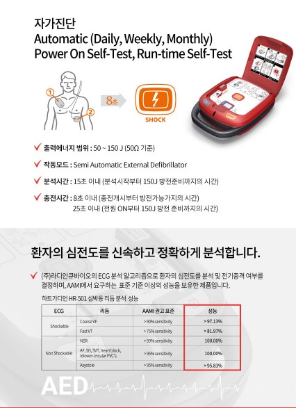 자동심장충격기(자동제세동기) 라디안 HR-501